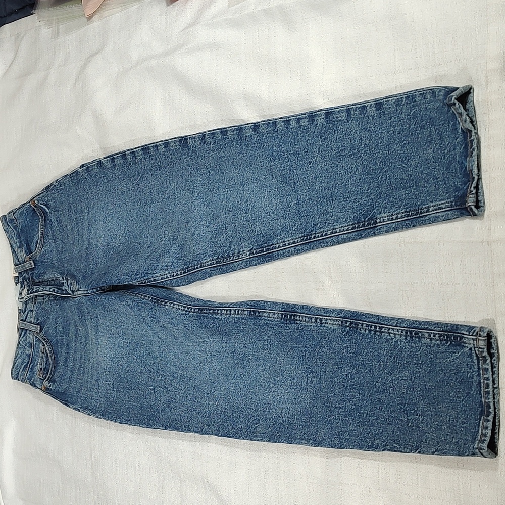 H&M Mom Jeans High Waist Comfort Stretch Ankle Length Denim Pants Women Size 2
